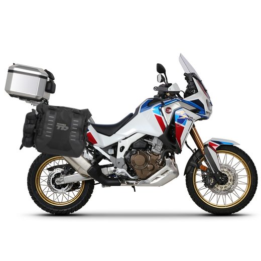 Complete set of SHAD TERRA TR40 adventure saddlebags and SHAD TERRA aluminium 55L topcase, including mounting kit SHAD HONDA CRF 1100 Africa Twin
