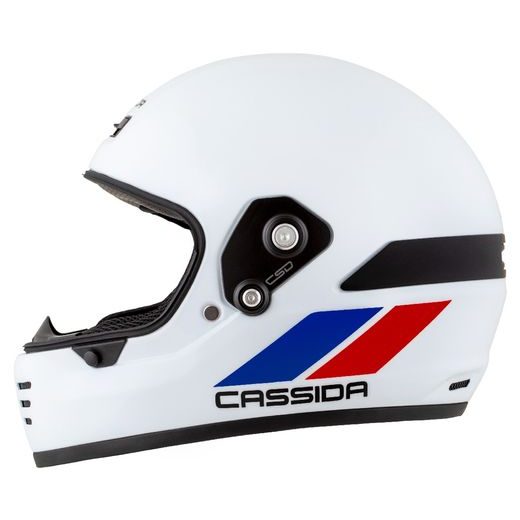 Motocross Helmet CASSIDA FORMX FLATOUT white/ blue/ red/ red peak XL