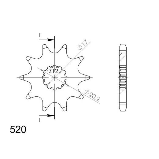 Sprednji verižnik SUPERSPROX CST-1-445:9 9T, 520