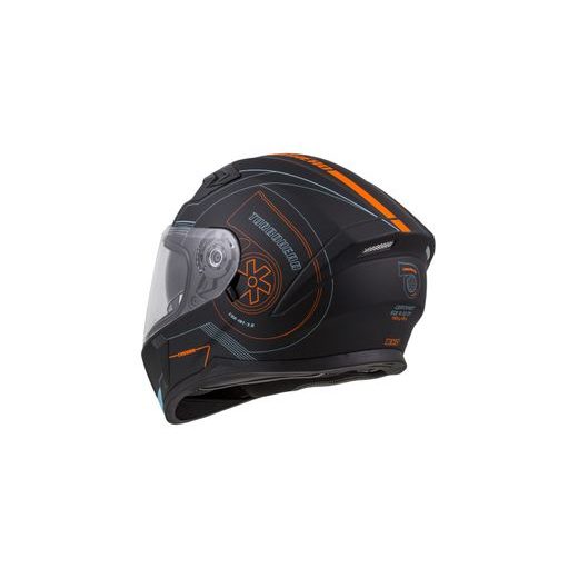 Integralna čelada CASSIDA INTEGRAL 3.0 TURBOHEAD black matt/ orange/ blue (gulf style) L