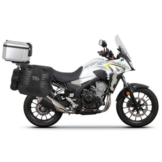 Complete set of SHAD TERRA TR40 adventure saddlebags and SHAD TERRA aluminium 48L topcase, including mounting kit SHAD HONDA CB 500 X