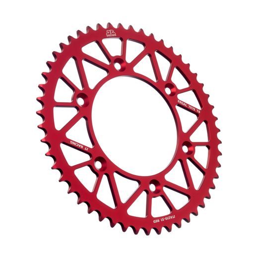 Aluminijasti zadnji verižnik (zobnik) JT JTA 210-51RED 51T, 520 Rdeč