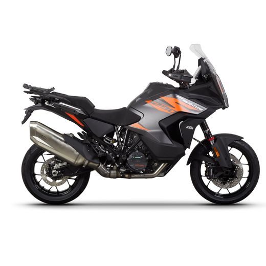 Set of SHAD TERRA TR40 adventure saddlebags and SHAD TERRA aluminium top case TR55 PURE BLACK, including mounting kit SHAD KTM 1200 SUPER ADVENTURE S/R