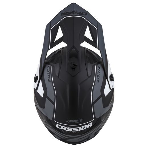 Motocross Helmet CASSIDA Cross Pro II Contra matt grey/ black/ white XS