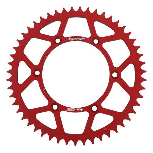 Aluminijasti zadnji verižnik (zobnik) SUPERSPROX RAL-808:51-RED rdeč 51T, 520