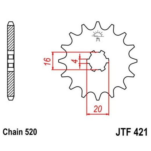 Sprednji verižnik JT JTF 421-11 11T, 520