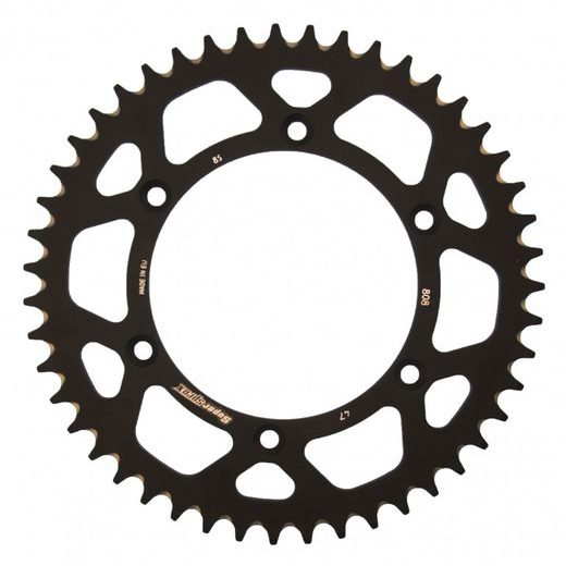 Aluminijasti zadnji verižnik (zobnik) SUPERSPROX RAL-808:47-BLK črna 47T, 520