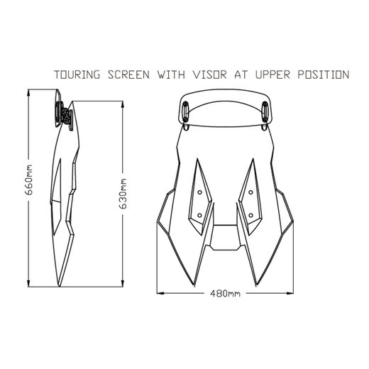 Windscreen PUIG TOURING WITH VISOR 20412H smoke
