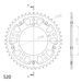 Rear sprocket SUPERSPROX STEALTH RST-1793:45-GLD zlata 45T, 520