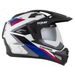 Motocross Helmet CASSIDA TOUR 2.0 X-TRA white/blue/red/black/black matt peak 2XL