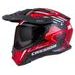 Motocross Helmet CASSIDA ROAD RUNNER TechniX red/ black/ white/ grey/ black matt peak XL