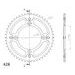 Rear sprocket SUPERSPROX STEALTH RST-998:51-GLD zlata 51T, 428