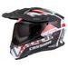 Motocross Helmet CASSIDA ROAD RUNNER TechniX white/ black/ red/ grey/ black matt peak XS