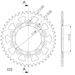 Aluminijasti zadnji verižnik (zobnik) SUPERSPROX RAL-1304:45-RED rdeč 45T, 525