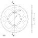 Rear ALU sprocket SUPERSPROX RAL-6618:60-RED rdeč 60T, 420