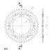 Rear sprocket SUPERSPROX STEALTH RST-1490:42-GLD zlata 42T, 520