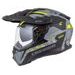 Motocross Helmet CASSIDA ROAD RUNNER TechniX grey matt/ black/ yellow fluo/ black matt peak XS
