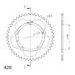 Rear ALU sprocket SUPERSPROX RAL-4:46-BLK črna 46T, 420