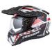 Motocross Helmet CASSIDA ROAD RUNNER TechniX white/ black/ red/ grey/ black matt peak 2XL