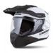 Motocross Helmet CASSIDA ROAD RUNNER DUAL white/ black/ black matt peak S