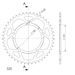 Rear ALU sprocket SUPERSPROX RAL-1793:45-BLK črna 45T, 520