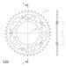 Rear sprocket SUPERSPROX STEALTH RST-1303:43-GLD zlata 43T, 520
