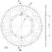 Rear ALU sprocket SUPERSPROX RAL-1512:53-RED rdeč 53T, 520