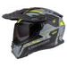 Motocross Helmet CASSIDA ROAD RUNNER TechniX grey matt/ black/ yellow fluo/ black matt peak S