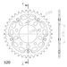 Rear sprocket SUPERSPROX STEALTH RST-7091:38-GLD zlata 38T, 520