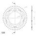 Rear sprocket SUPERSPROX STEALTH RST-1793:44-GLD zlata 44T, 520