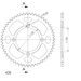 Rear ALU sprocket SUPERSPROX RAL-998:55-BLK črna 55T, 428