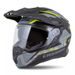 Motocross Helmet CASSIDA ROAD RUNNER TechniX grey matt/ black/ yellow fluo/ black matt peak 2XL