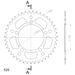 Aluminijasti zadnji verižnik (zobnik) SUPERSPROX RAL-7_520:43-BLK črna 43T, 520