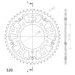Rear sprocket SUPERSPROX STEALTH RST-1303:48-GLD zlata 48T, 520