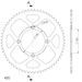 Rear ALU sprocket SUPERSPROX RAL-6618:64-RED rdeč 64T, 420