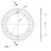 Rear ALU sprocket SUPERSPROX RAL-1512:38-RED rdeč 38T, 520