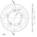 Aluminijasti zadnji verižnik (zobnik) SUPERSPROX RAL-1873:48-BLK črna 48T, 532