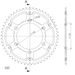 Rear sprocket SUPERSPROX STEALTH RST-210:54-GLD zlata 54T, 520