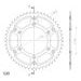 Rear sprocket SUPERSPROX STEALTH RST-8000:51-RED rdeč 51T, 520