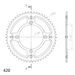 Rear sprocket SUPERSPROX STEALTH RST-209:55-RED rdeč 55T, 420