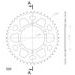 Rear ALU sprocket SUPERSPROX RAL-486:46-BLK črna 46T, 520