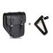 Leather saddlebag CUSTOMACCES IBIZA APS015N črna right, with side metal base + universal support