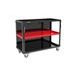 Trolley with 3 shelves LV8 EQC3RS.1105.R L1200 black with red shelves