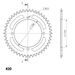 Rear ALU sprocket SUPERSPROX RAL-455:46-BLK črna 46T, 420