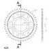 Zadnji verižnik (zobnik) SUPERSPROX RFE-239:43-BLK črna 43T, 420
