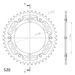 Rear sprocket SUPERSPROX STEALTH RST-1308:44-GLD zlata 44T, 520