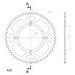 Rear ALU sprocket SUPERSPROX RAL-209:56-RED rdeč 56T, 420