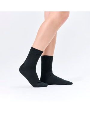 100% COTTON BLACK | Dámské zdravotní ponožky ze 100% bavlny a volným lemem - vhodné i pro diabetiky