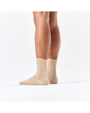 100% COTTON BEIGE | Pánské zdravotní ponožky ze 100% bavlny a volným lemem - vhodné i pro diabetiky