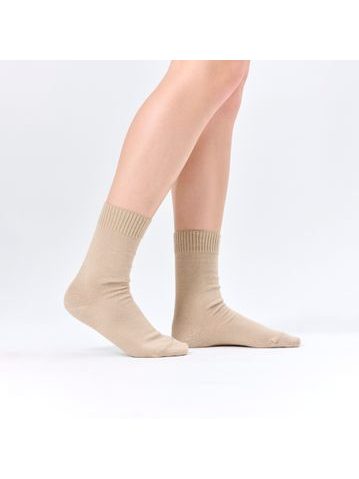 100% COTTON BEIGE | Dámské zdravotní ponožky ze 100% bavlny a volným lemem - vhodné i pro diabetiky